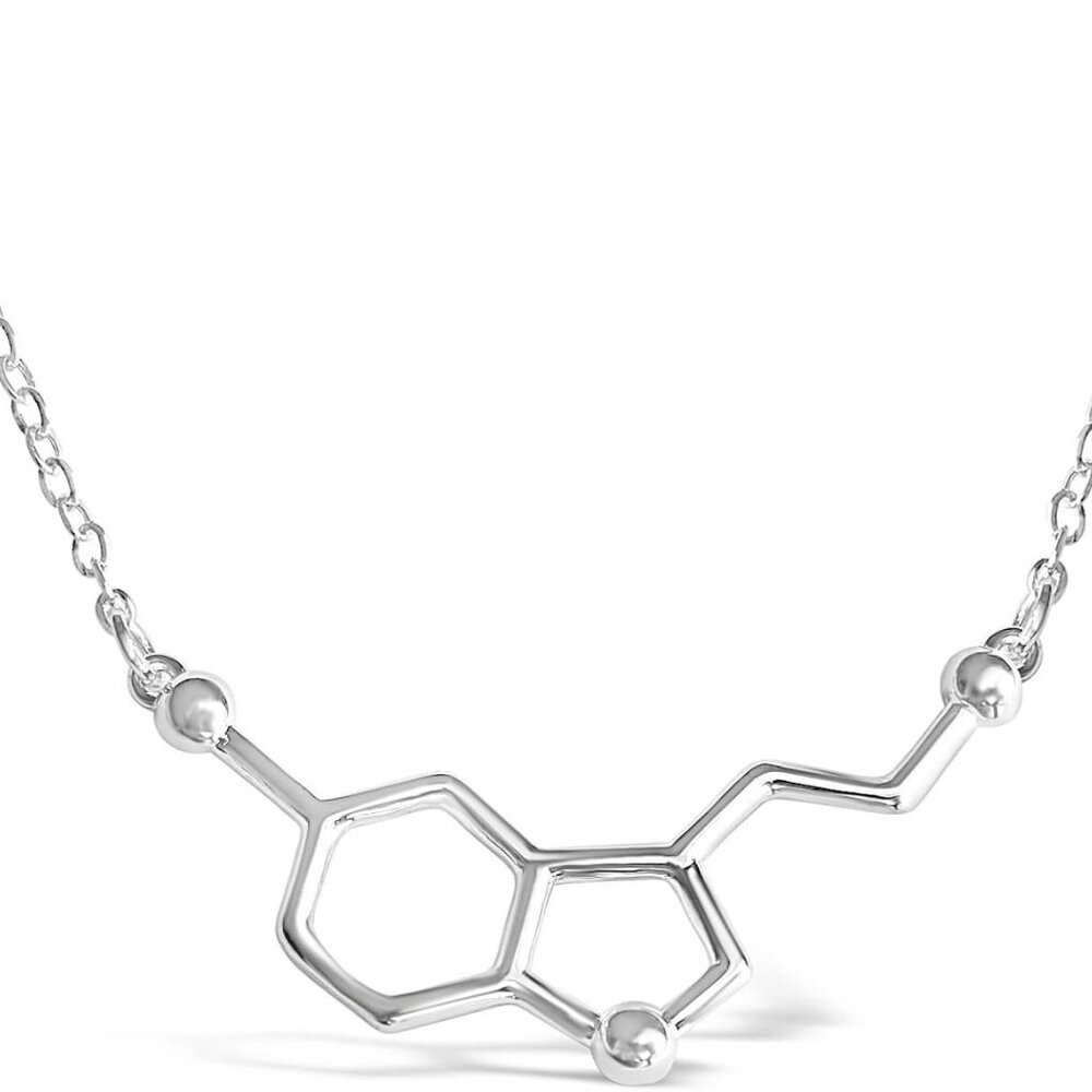 Happiness Serotonin Molecule Necklace For Women, Happy Serotonin Necklace, Scien